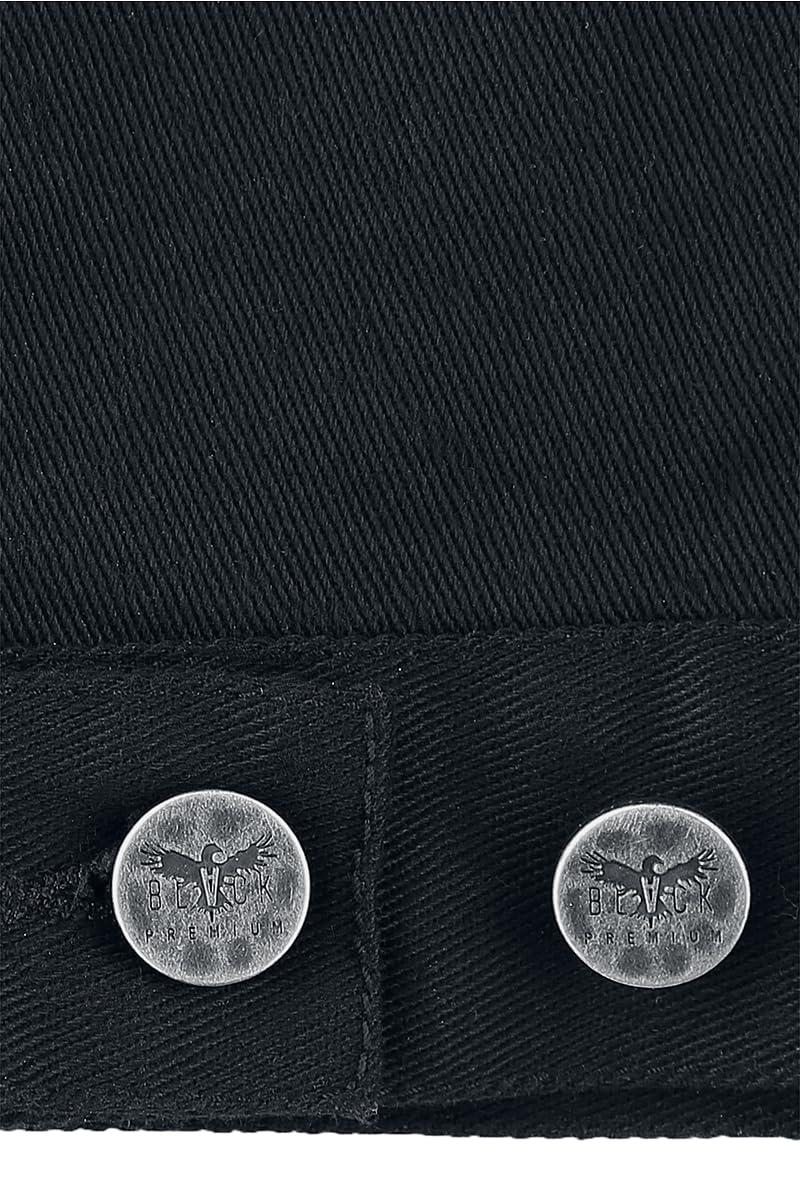 Black Premium by EMP Donna Gilet di jeans nero senza maniche con colletto della camicia