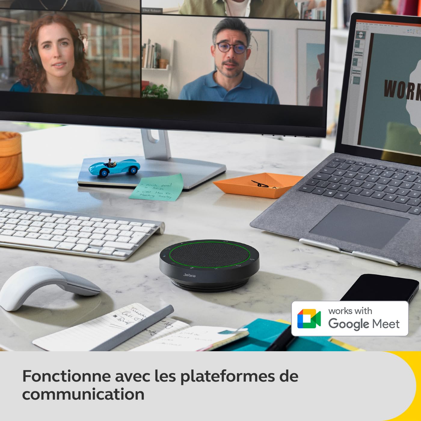 Jabra Speak2 55 Haut-Parleur Bluetooth sans Fil, 4 Micros Antibruit, Haut-Parleur 50 mm Pleine Gamme, Audio Large Bande, Compact et Portable, Certifié MS Teams, Gris Foncé