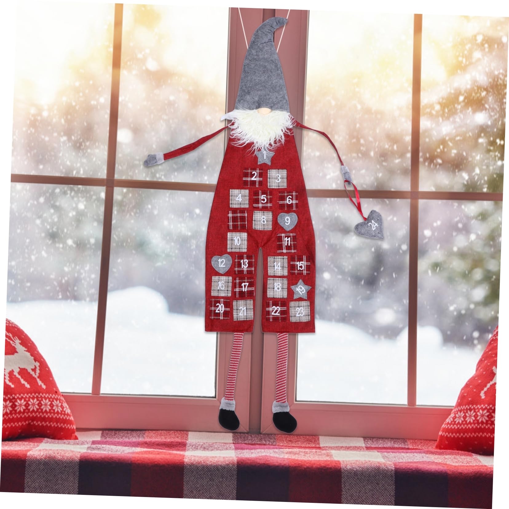 VICASKY Calendario di Avvento con Decorazione Natalizia a Forma di Folletto Ornamento da Appendere per Feste di Natale Fornitura per Eventi