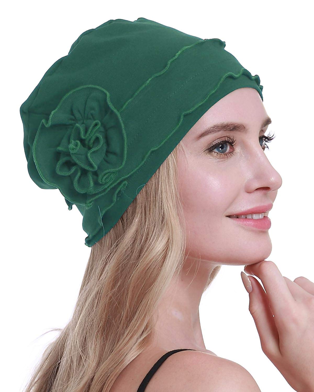 osvyo Chemo Headwear Turban Cap for Women - Cancer Beanie Hair Loss Sealed Packaging Light Olive