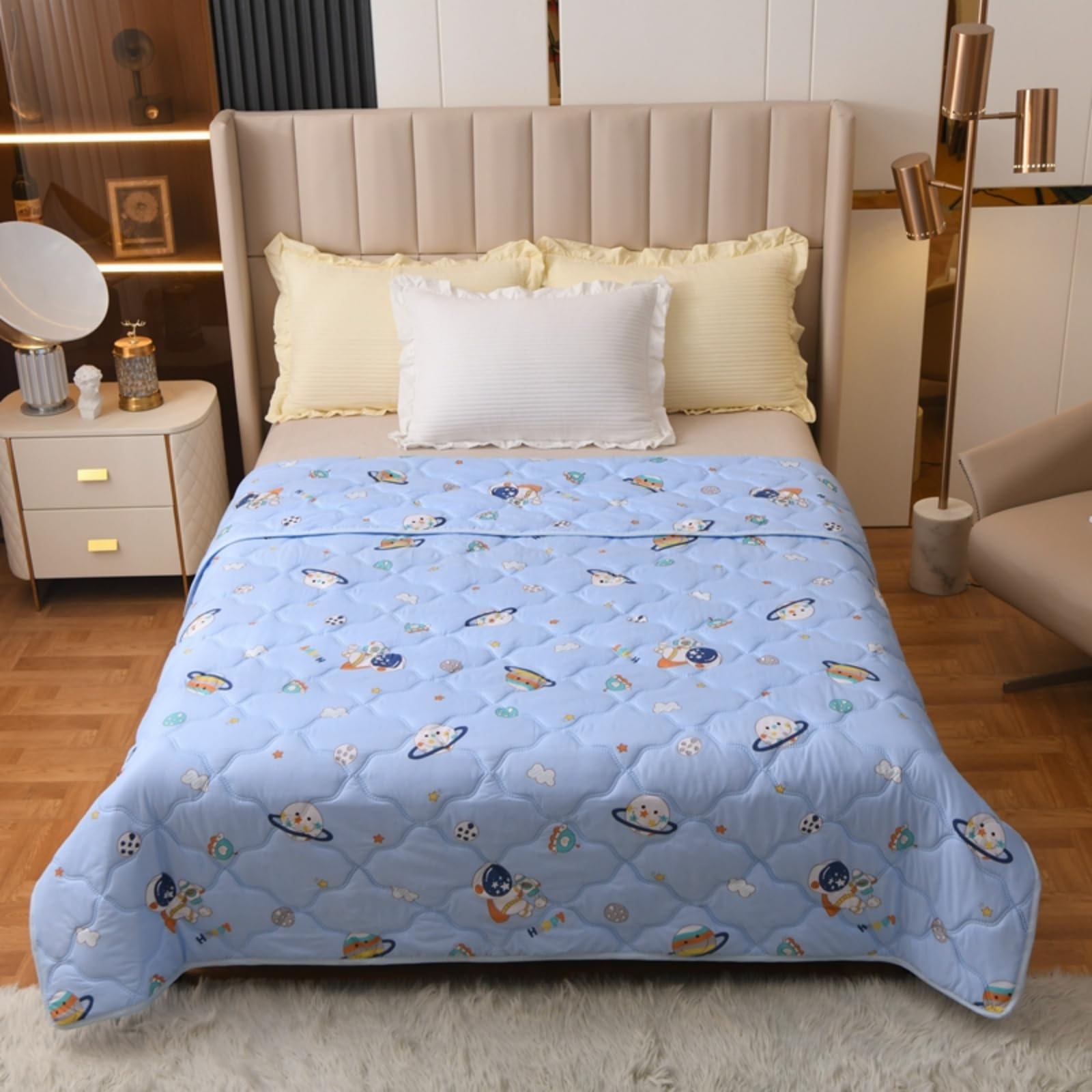Odot Edredón Sin Funda 2.5 TOG Single A King (Astronauta,200x230cm) | Relleno Nórdico Verano Edredón Ligero y Transpirable Lavable a Máquina y Secado Rápido para las Noches Cálidas de Verano