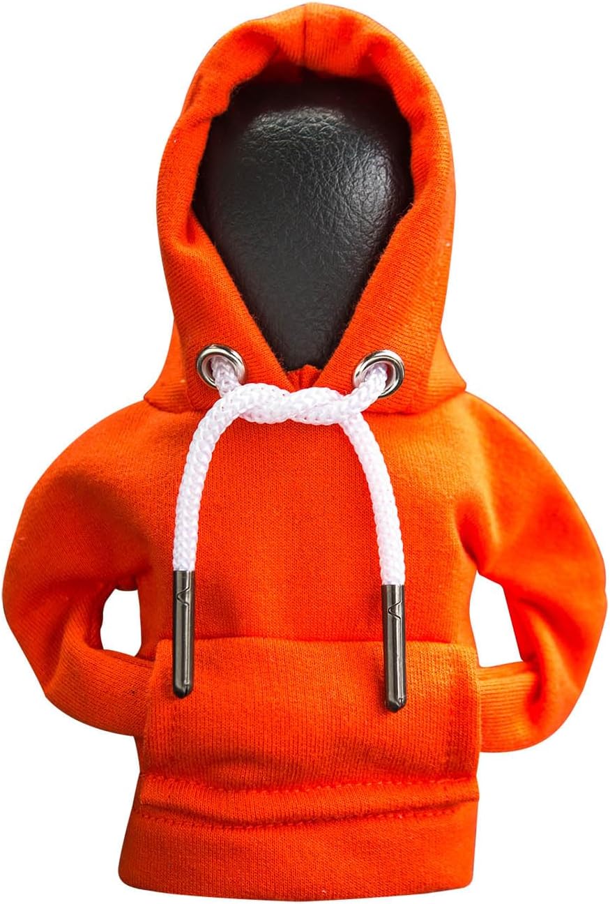 Car Shift Knob Hoodie, Gear Shift Sweater, Funny Automotive Interior Accessories (Orange)