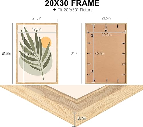 Vista 37 de GULETHUN Marco de fotos de 24 x 36 pulgadas, marco para póster blanco, decoración del hogar, marcos naturales de galería, formato horizontal