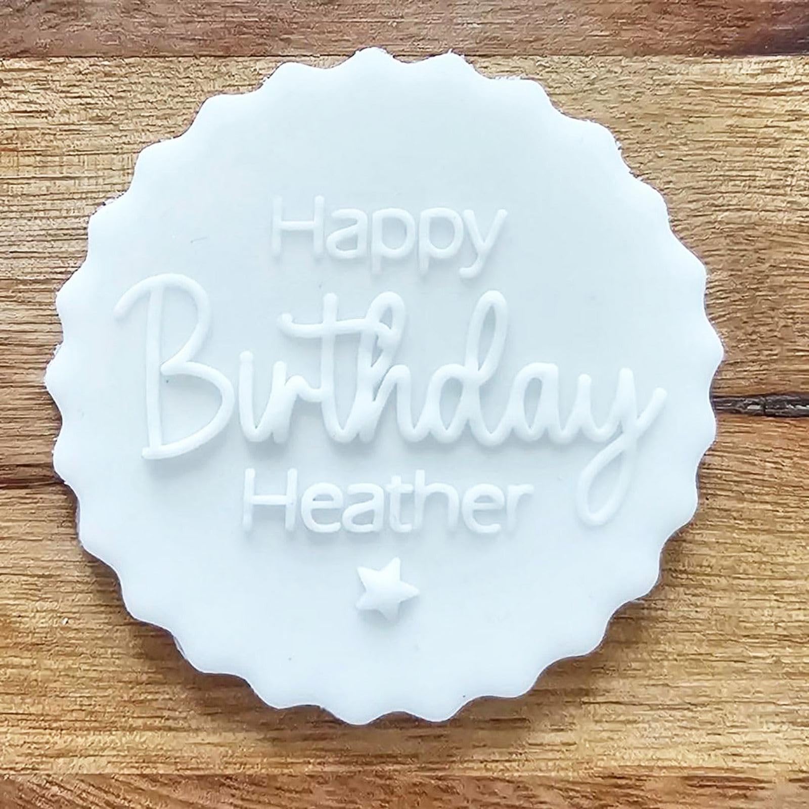 Luck And Luck Clear Personalised Birthday Debosser, Name Cupcake Fondant Stamp, Custom Cookie Biscuit Icing Stencil, Cake Decorating, Cupcake Decoration