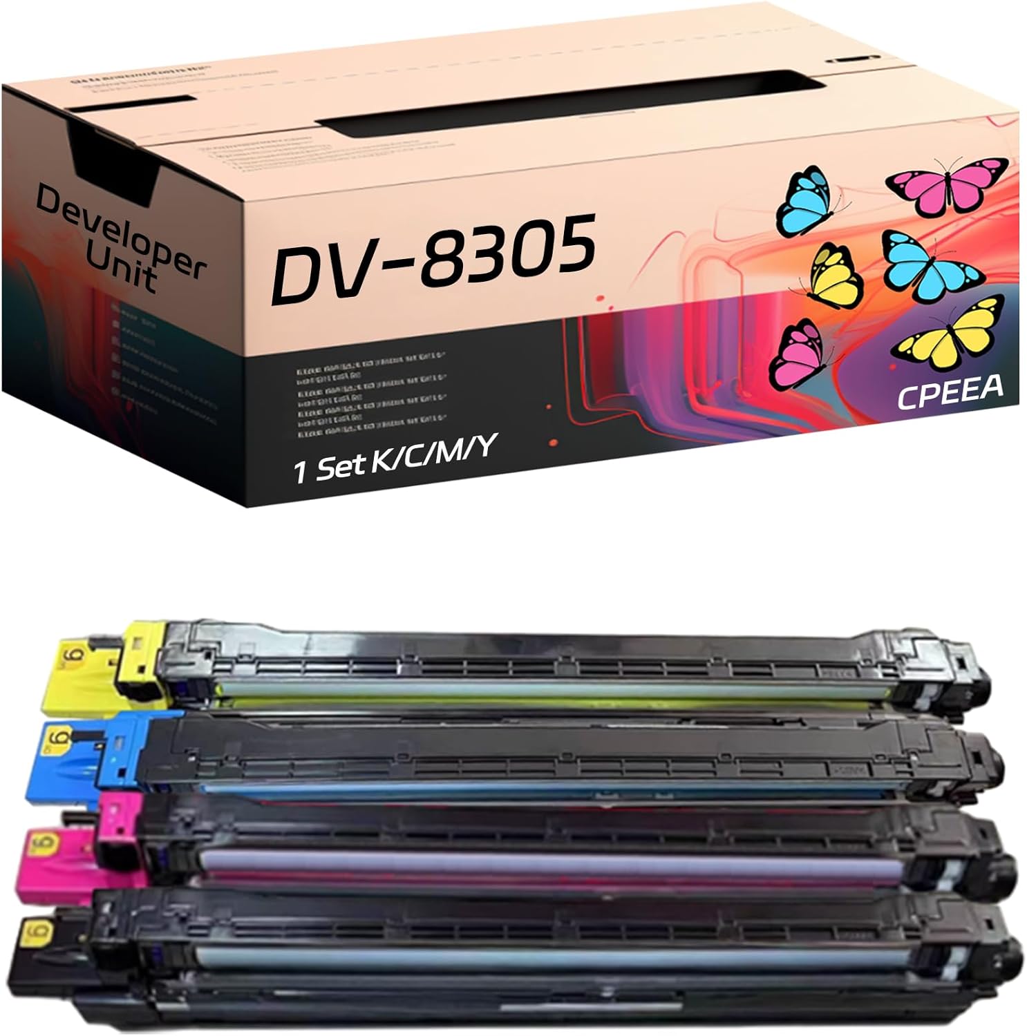 Compatible for Copystar DV-8305 Developer Unit Work for Copystar CS3050ci CS3051ci CS3550ci CS3551ci Printers, with Chip, High Yield 50000 Pages, Clear Printing (4-Pack BK/C/M/Y)