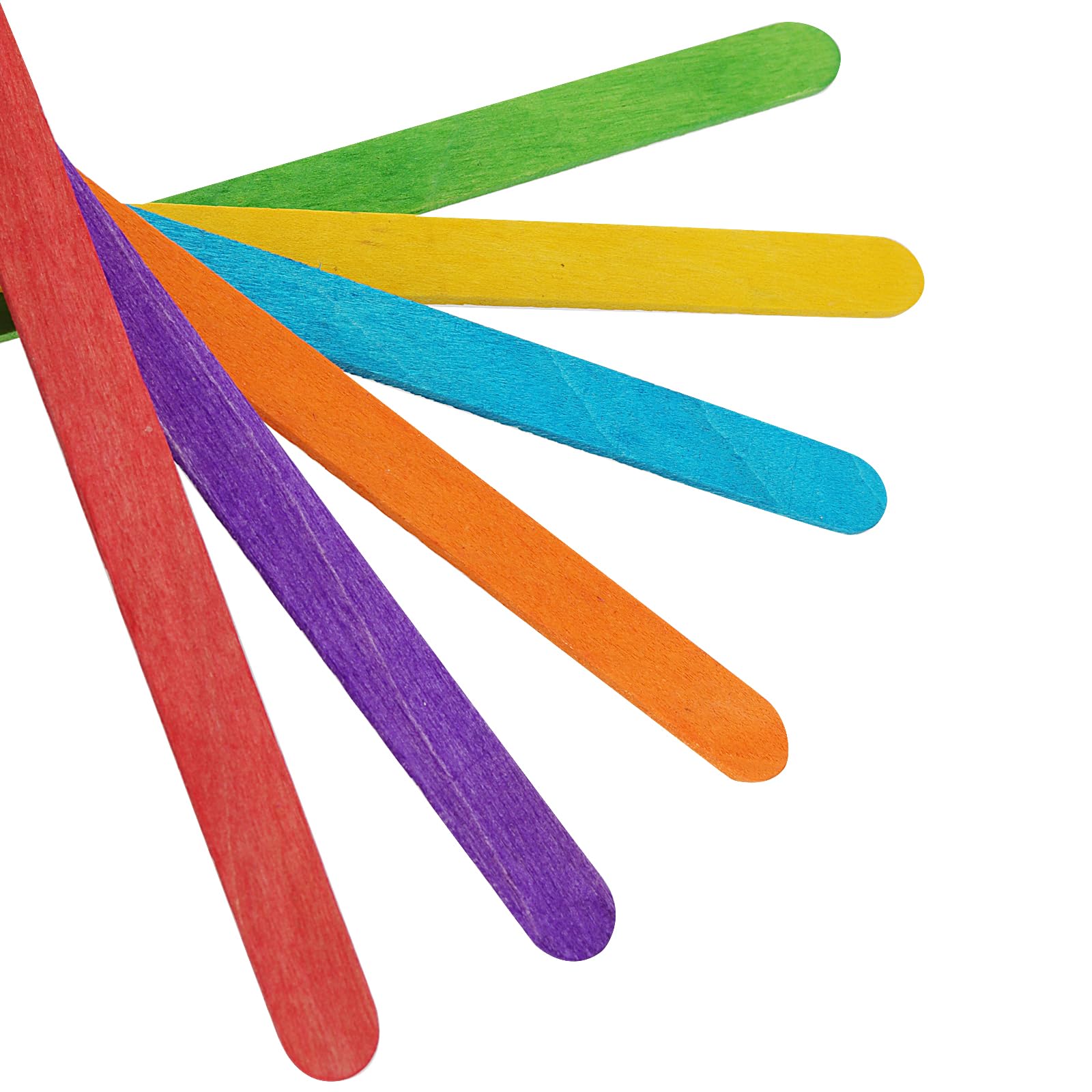 800 spatole in legno colorate per fai da te, 114 x 10 x 2 mm, bastoncini di ghiaccio in legno, bastoncini di ghiaccio colorati per gelato, ceretta, progetti fai da te