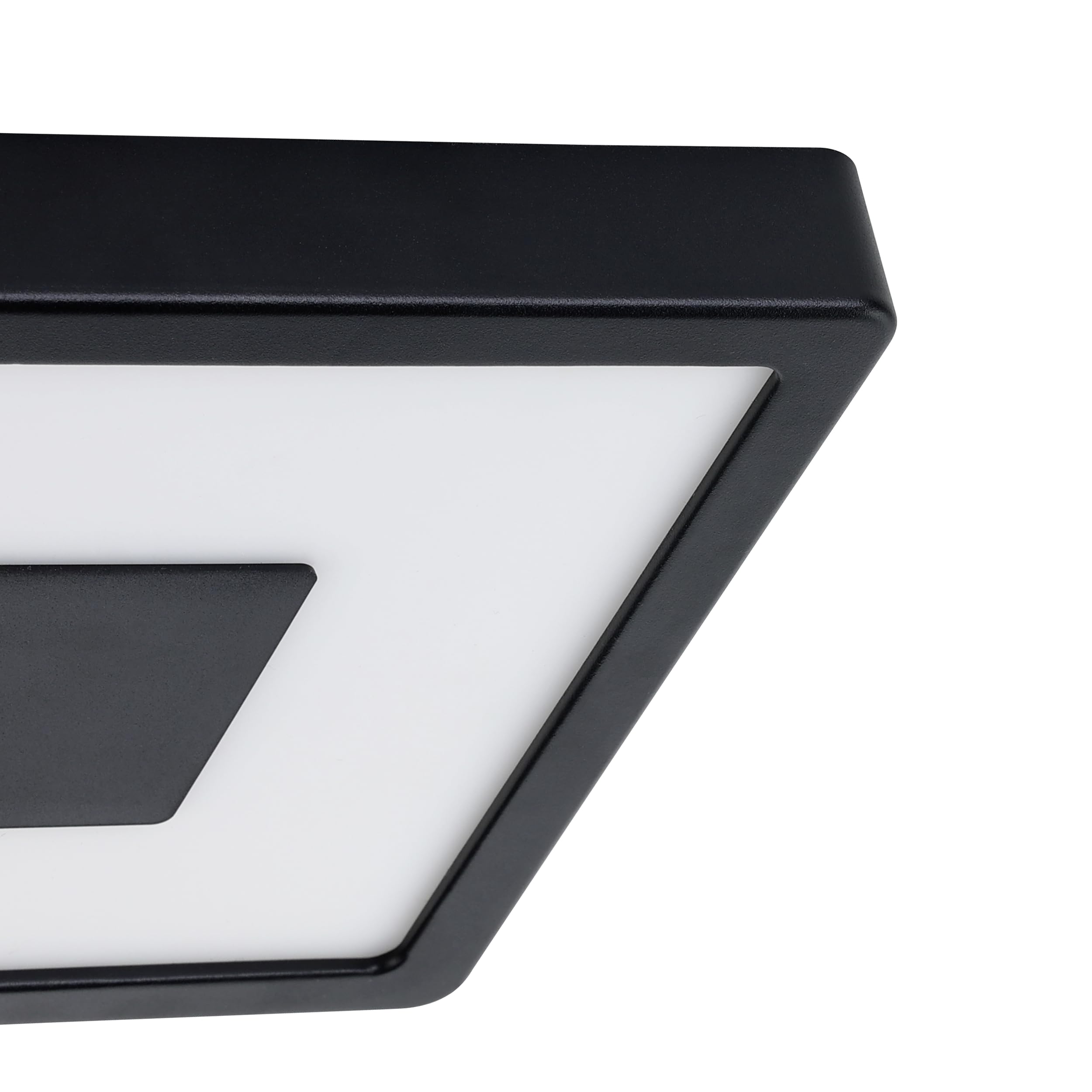 Eglo Plafoniera Iphias 2, luce a LED per esterni da muro o soffitto, metallo nero e plastica bianca, luce bianca calda, IP44, 21 cm