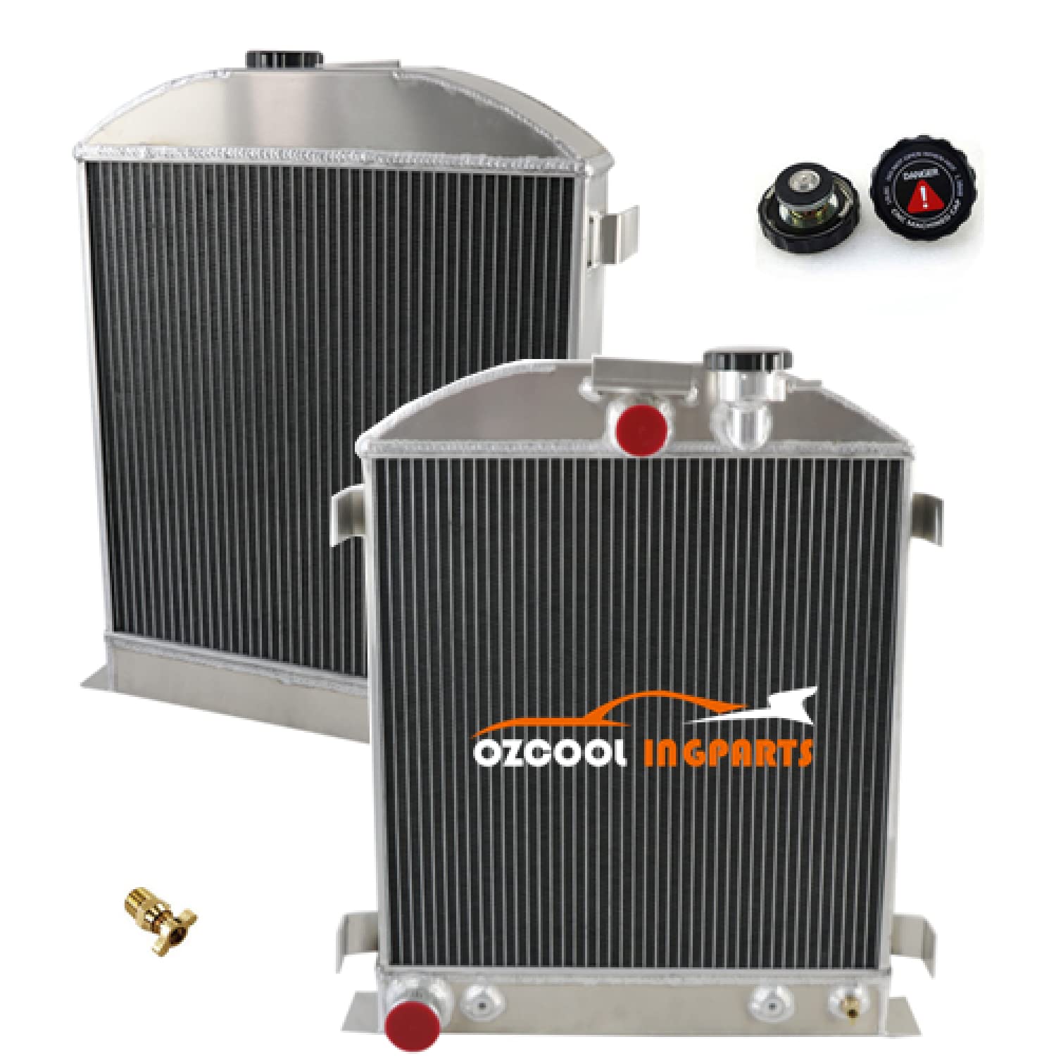 4 Row Core All Aluminum Radiator Replacement For 1932 Hotrod Grill Shells Chevy V8 Engine