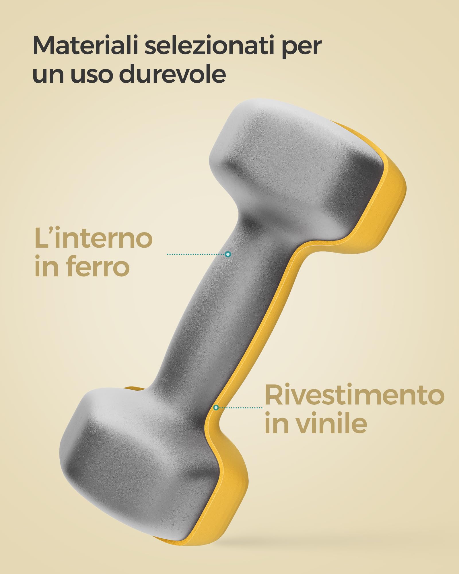 SONGMICS Set di 2 manubri, manubri corti, esagonali, rivestimento in neoprene, allenamento della forza, allenamento, fitness, per la casa