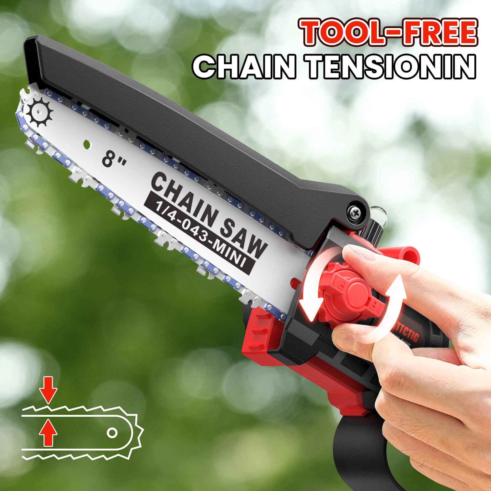 Cordless Pole Saw & Mini Chainsaw - 8 Inch -6