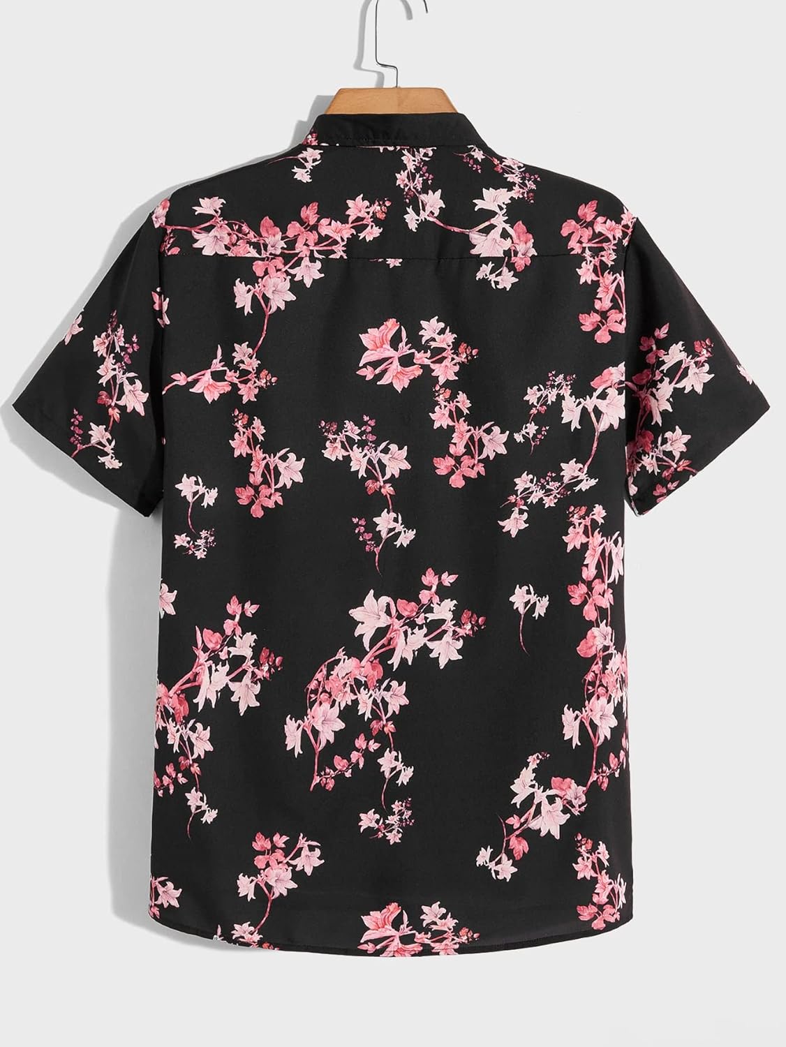 Floerns Men's Causal Summer Print Hawaiian Shirt Short Sleeve Button Down Beach Shirts Black Floral M - Image 2