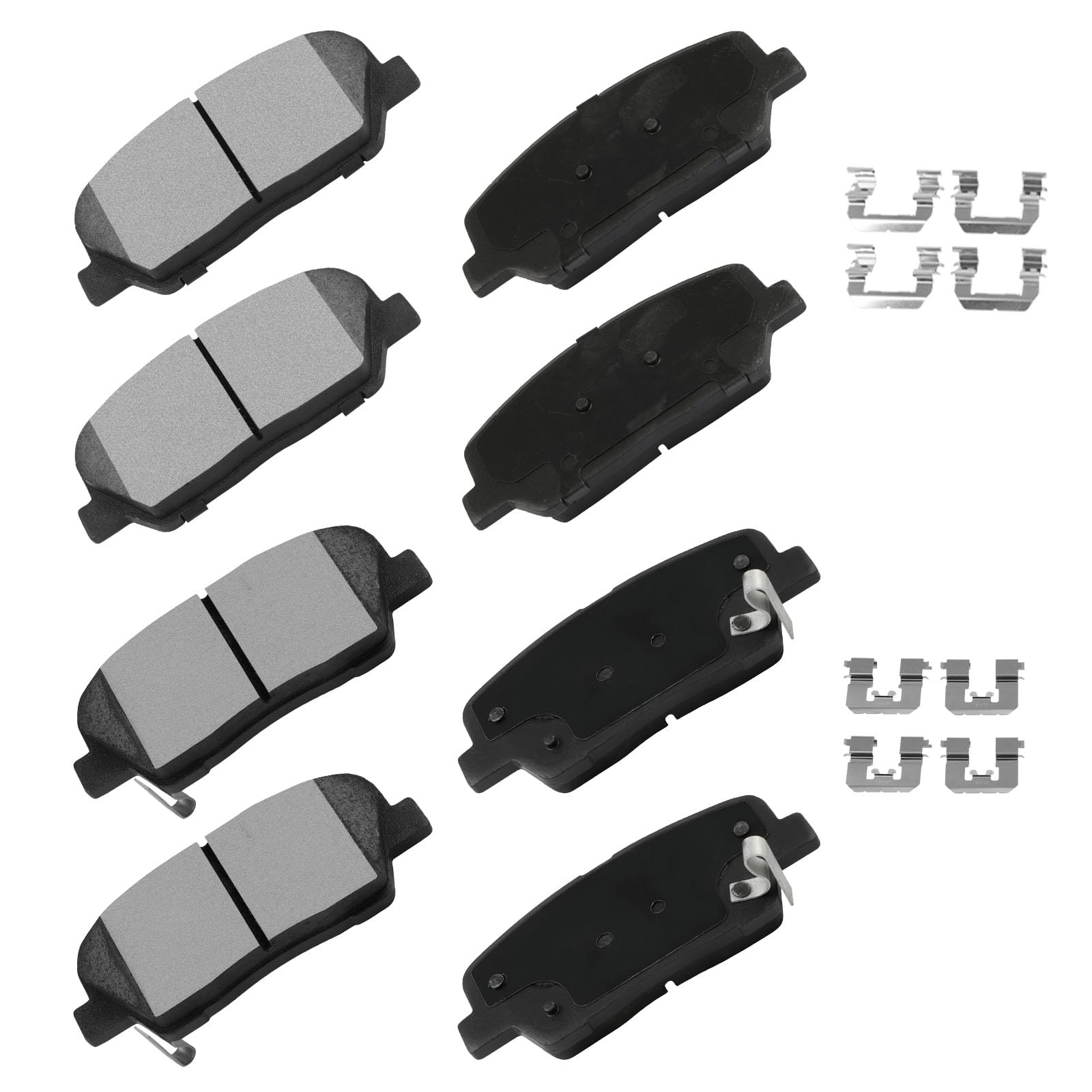 cciyu D1413 D1284 Brake Pads w/Hardware Front Rear Disc Brake Pad Set