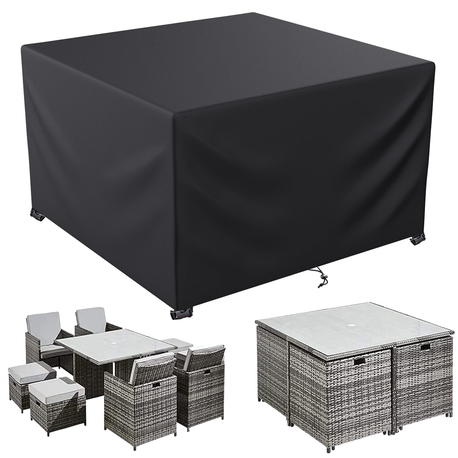 Funda para Muebles de jardín Exterior, Funda Mesa Exterior Impermeable, Rectangular Funda Protectora Muebles Exterior para sofá 600D Oxford (150 x 150 x 75 cm)