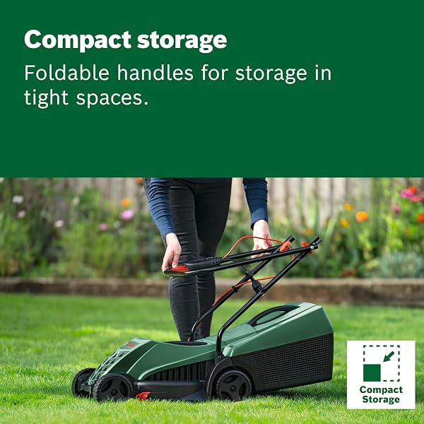 Bosch Corded Lawnmower EasyRotak 32-220 (1200 W Motor Power, Cutting Width: 32 cm, 31-Litre Grass Box, Extra 32cm Sharp Blade, Suitable for Quick and Easy Mowing with Tidy Edges) - Amazon Exclusive - 4
