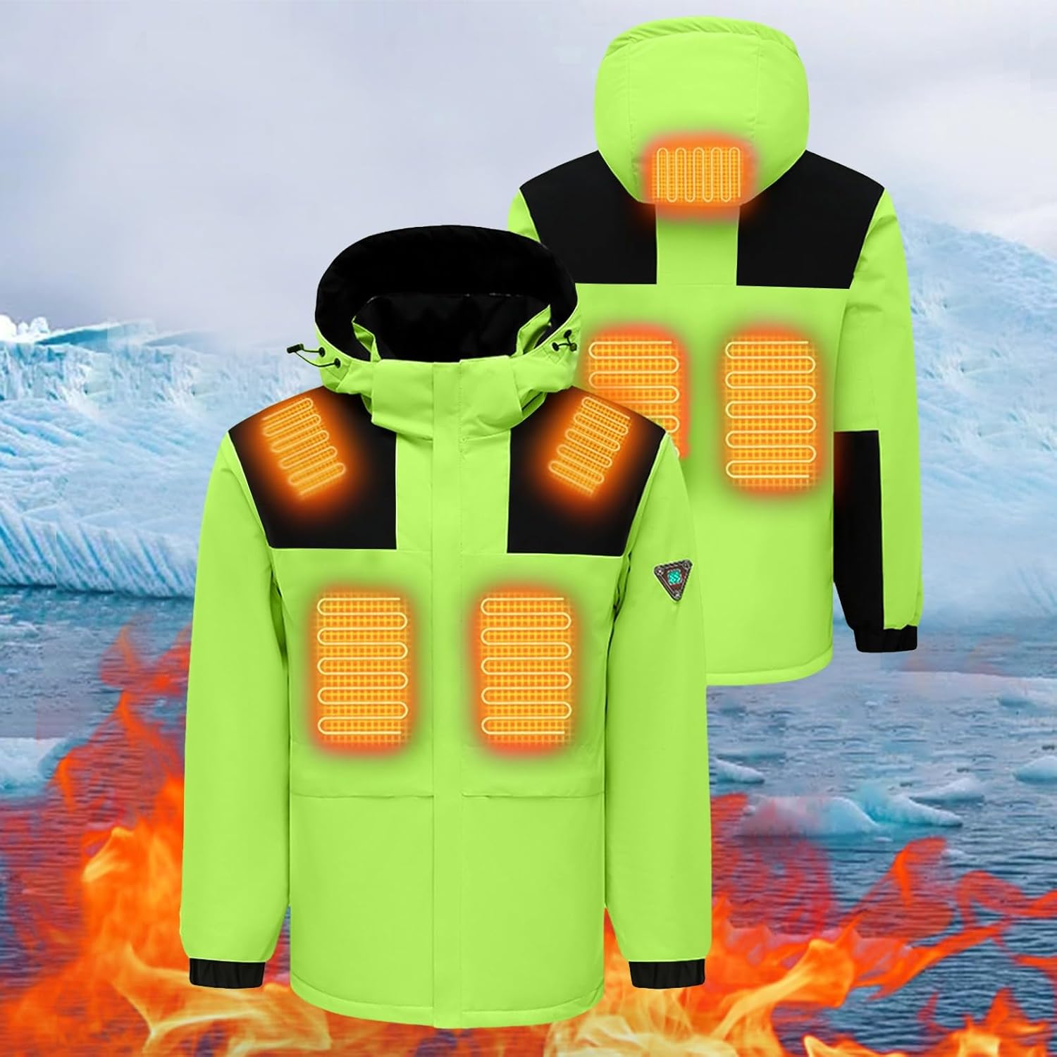 電熱ジャケット メンズ レディース 冬 ヒータージャケット 7箇所発熱 USB給電 速暖 ウインドブレーカー 軽量 撥水 防風 防寒