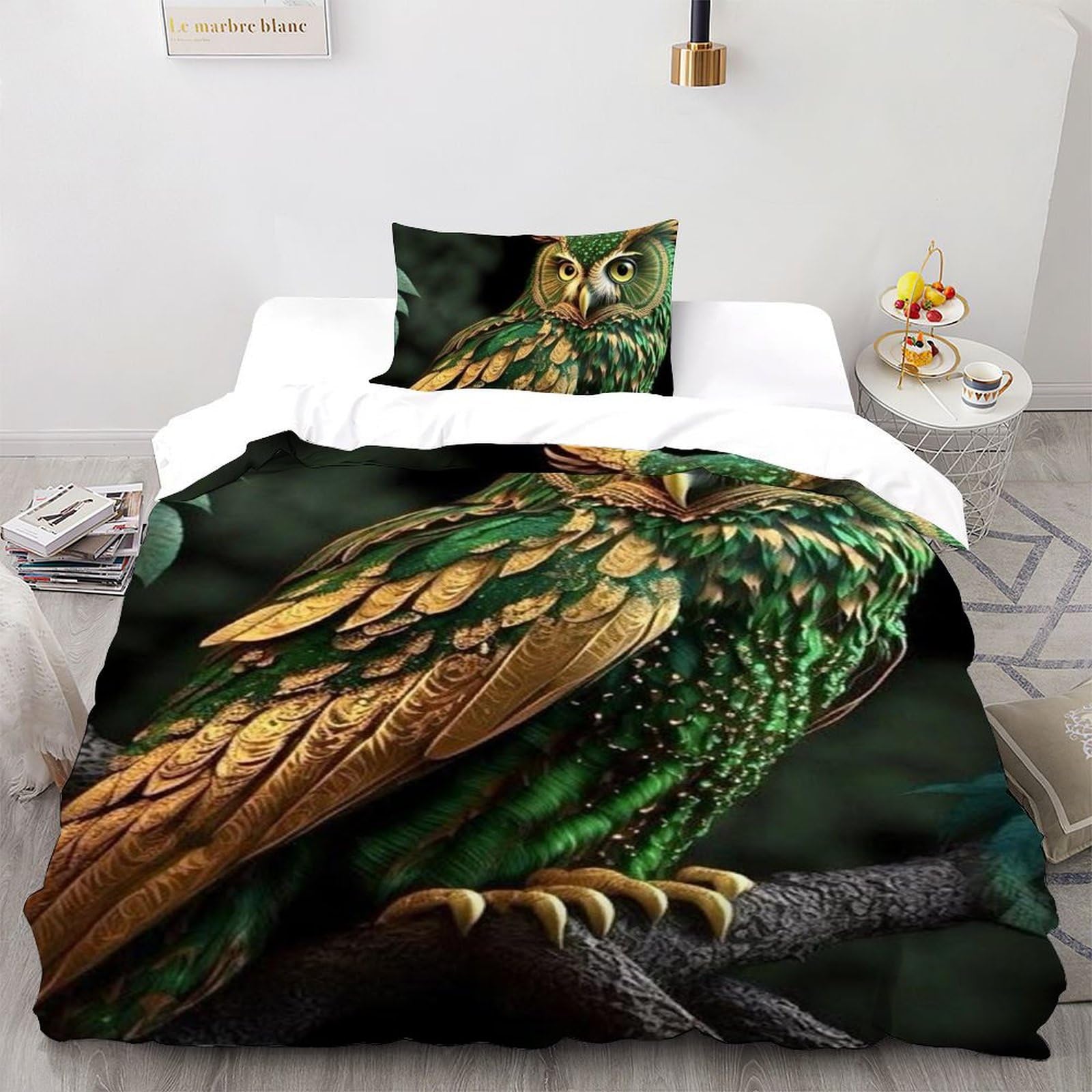 Housse de couette single animaux imprimé 3D microfibre garçon 135x200cm