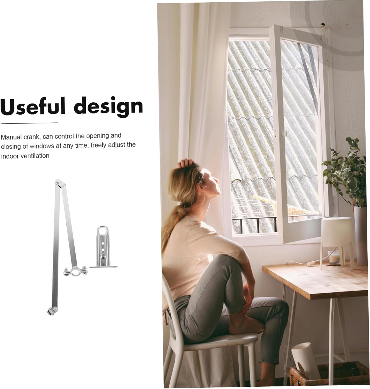 Gadpiparty 1set Automatic Window Crank Handle Hand- Vent Opener for for Easy and Enhanced Ventilation Configuration