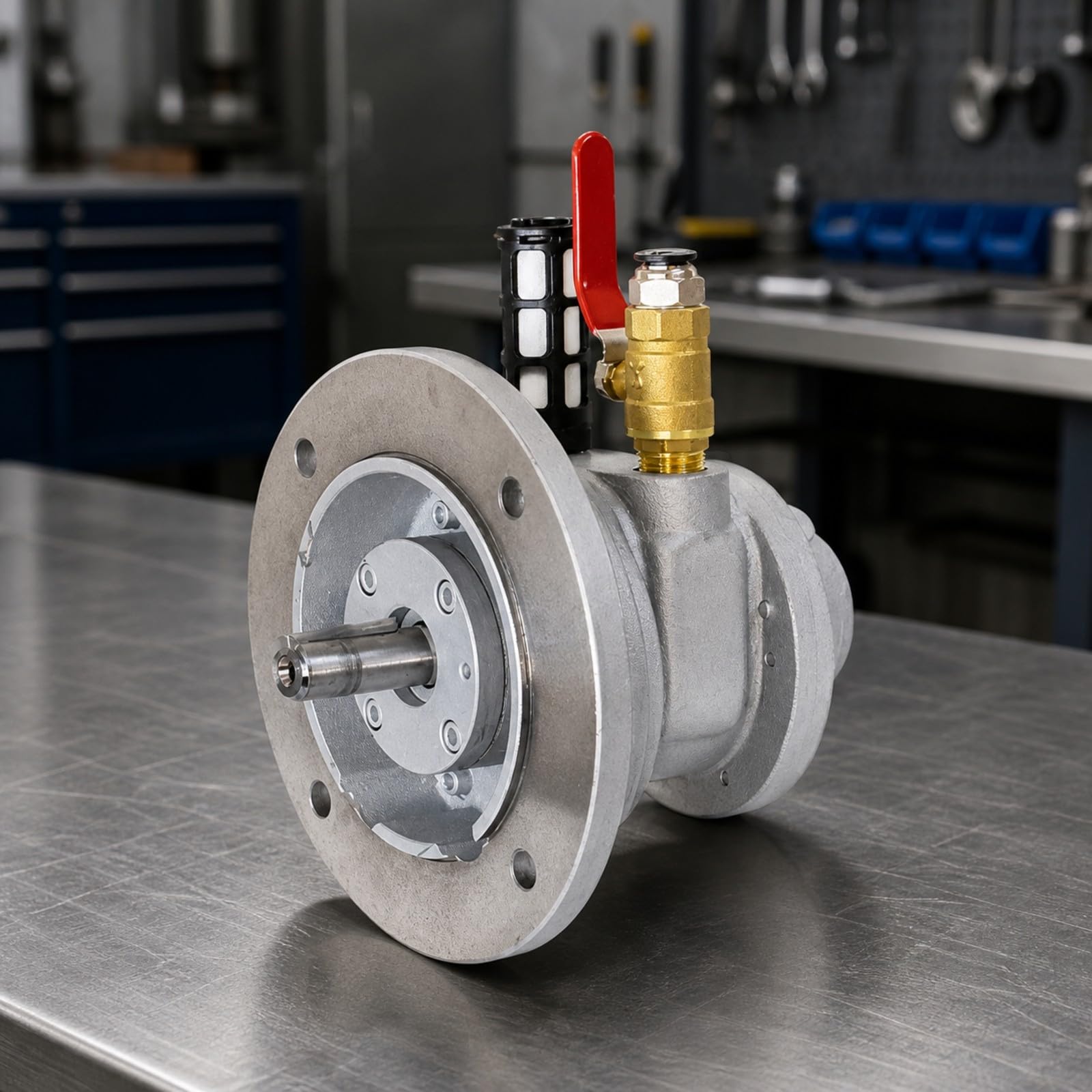 B Baosity Motor Neumático Paletas Antiflagrante Motor con Carcasa Metálica Compacto para Maquinaria Industrial, Unidas Hidráulicas, Transportadores, Básico