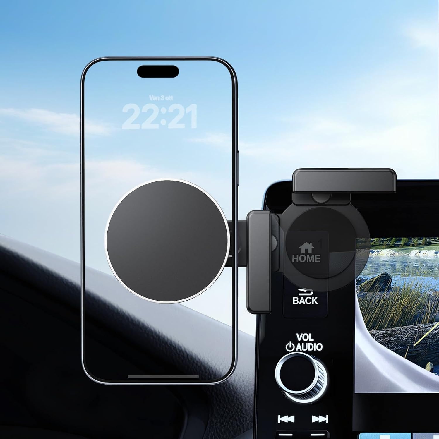 360° Adjustable Magnetic Phone Holder for 2022-2026 Honda Civic 11th Gen Civic Hatchback Sedan 7/9 Inch, Screen-Friendly for MagSafe Magnetic Car Dash Phone Holder