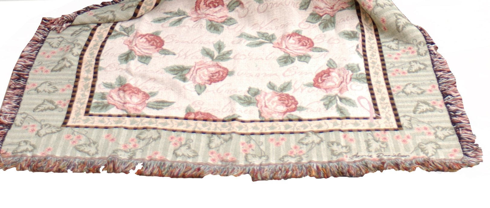 Manual Think Pink Collection 50 x 60-Inch Tapestry Throw, Warm Embrace by Annie Danielson