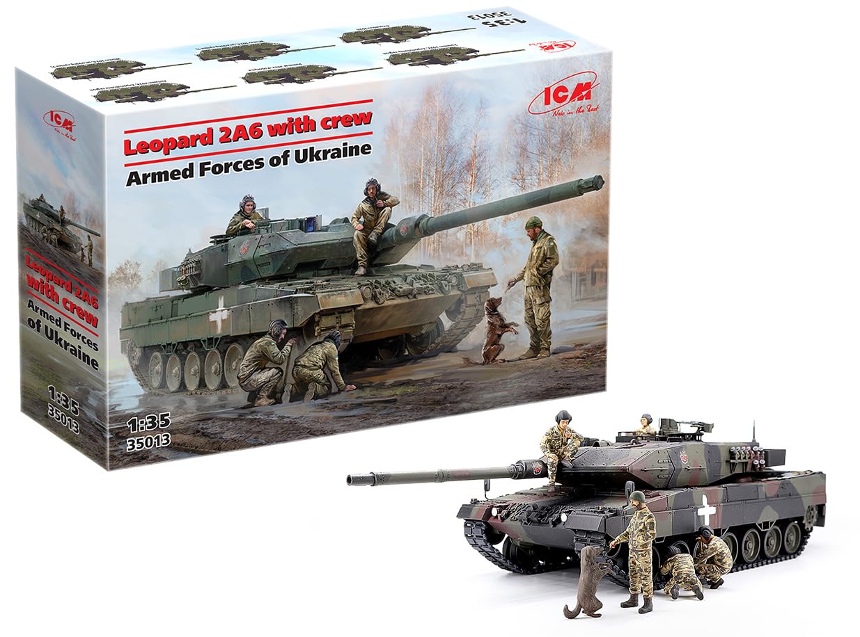 ICM 35013 - Leopard 2A6 with Crew Armed Forces of Ukraine - Plastic Military Model Kit - Scale 1:35