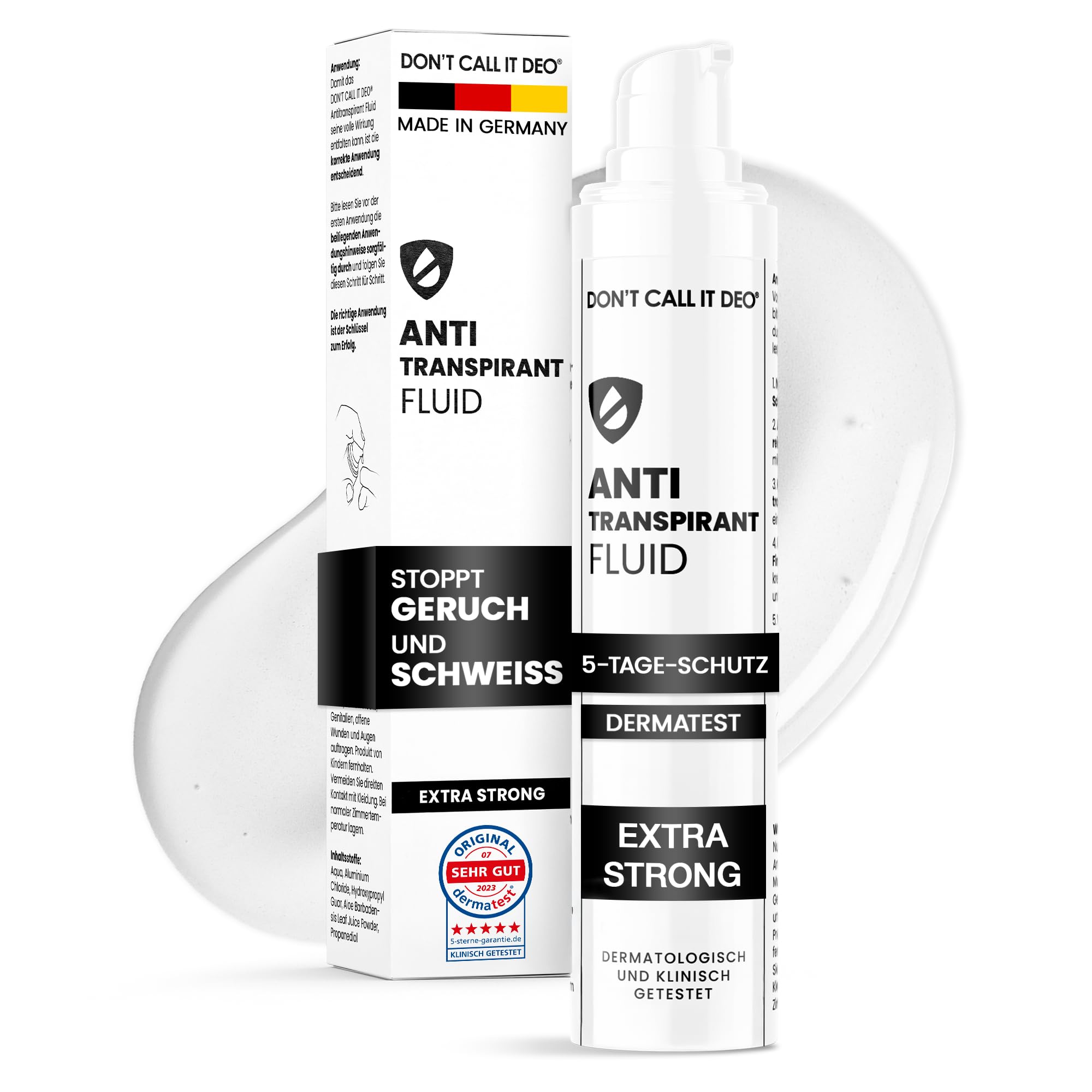 DON'T CALL IT DEO Antitranspirant Fluid 50 ml gegen starkes Schwitzen unter den Achseln – 5-Tage-Schutz gegen Schweiß und Geruch – für Damen und Herren – 1er Pack