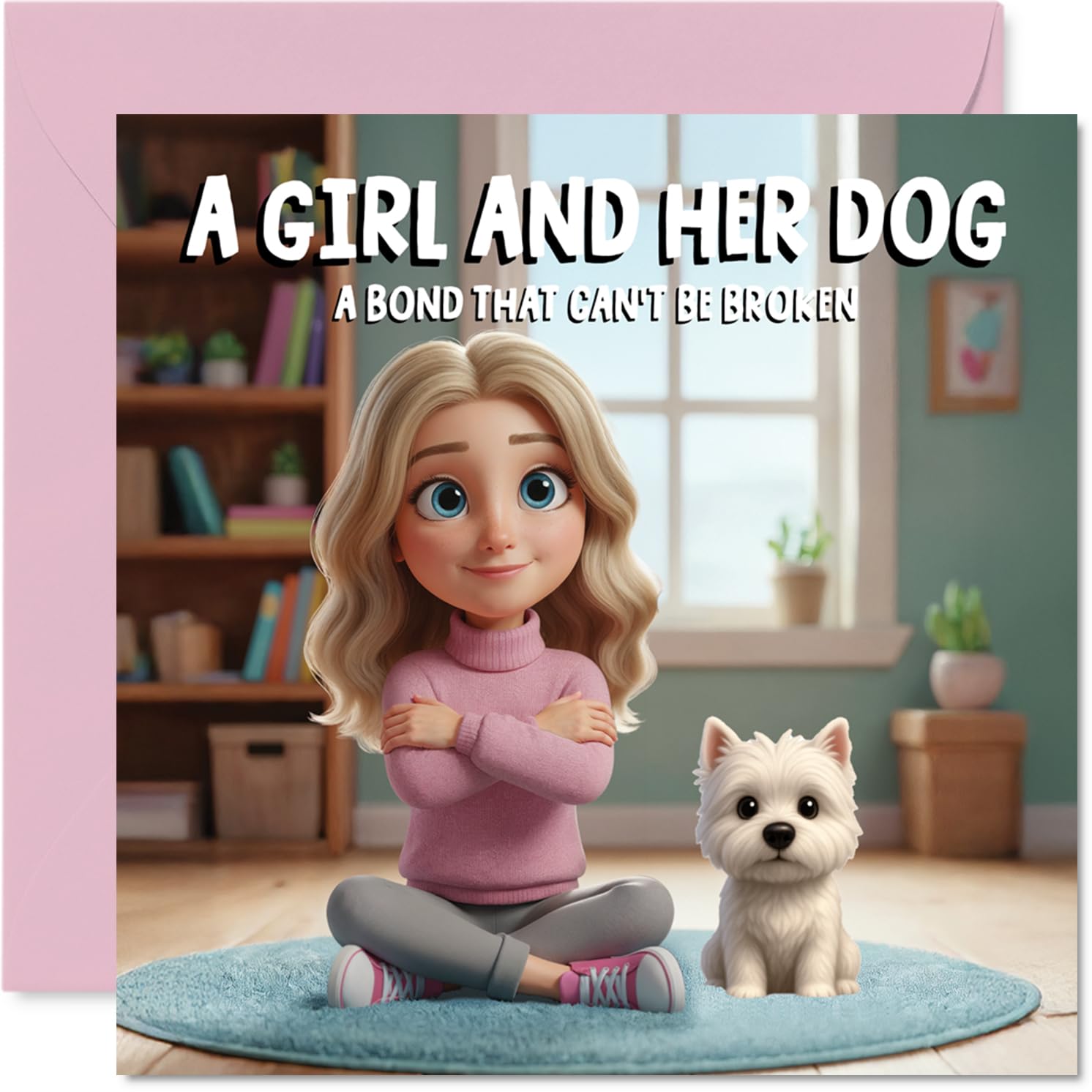 West Highland White Terrier Birthday Card for Women - A Girl and Her Dog - Happy Birthday Card for Women, 145mm Female Greeting Cards