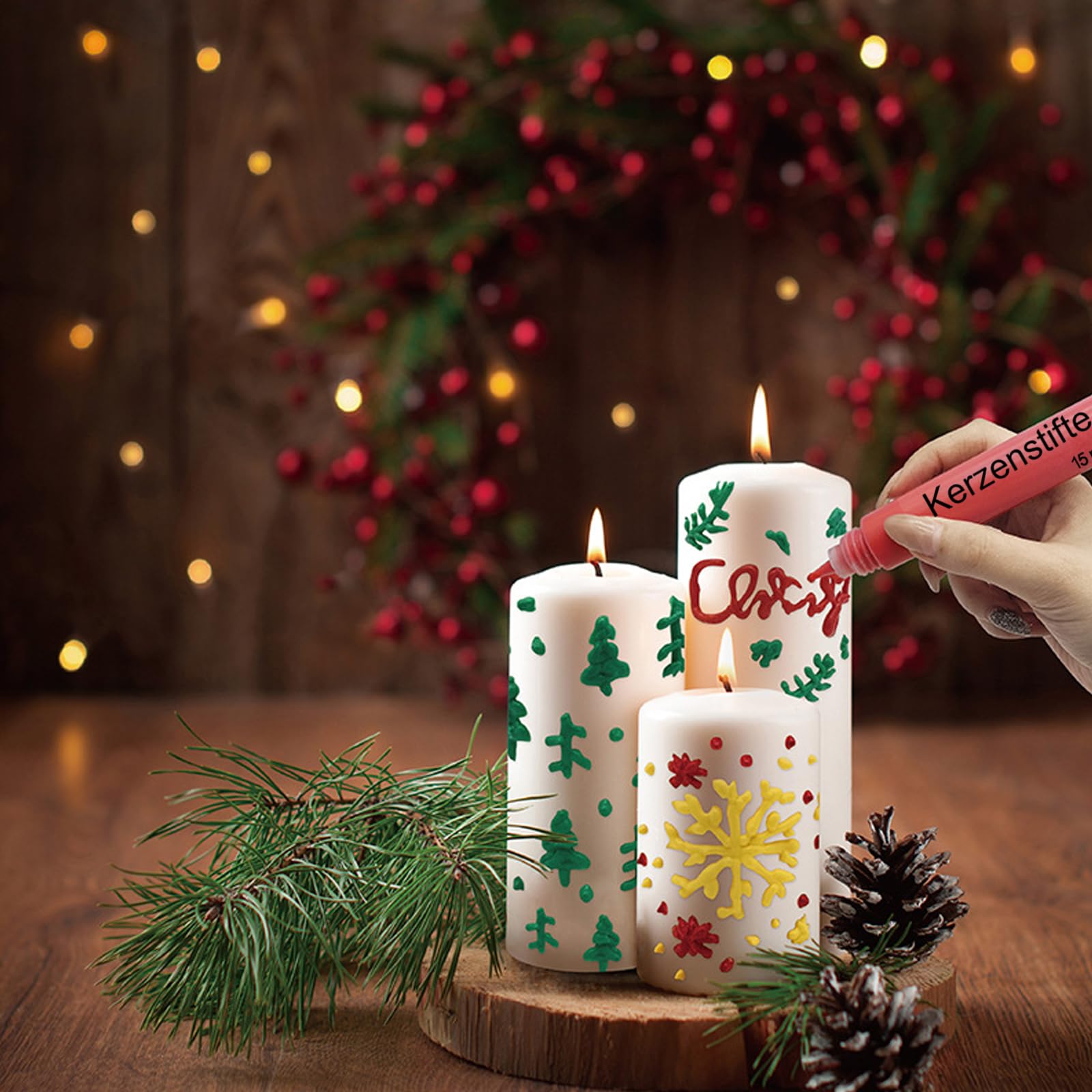 Scentoria 6 Stück Wachsstifte für Kerzen, Kerzen Bemalen Set Bunt 30 ml, Wachsstifte für Kerzen, Kerzenstifte, Candle Pen für Kerzen Verzieren, Kerzen Bemalen, Tassen Bemalen, Keramik Bemalen set Küche, Haushalt