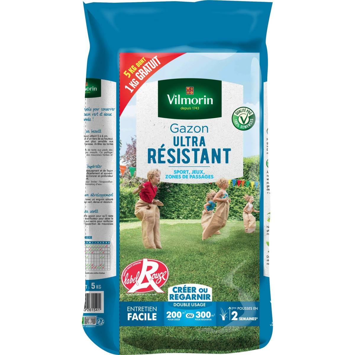 Vilmorin - Gazon ultra résistant 5kgs dont 1kg gratuit