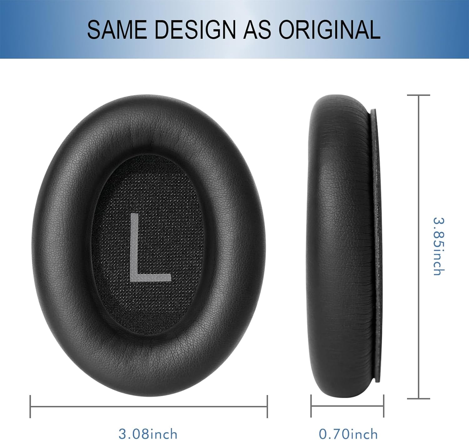 GEVO Replacement Ear Pads for Bose QC45, Ear Cushions for Bose QuietComfort 45 (QC45) & Quiet Comfort SE (QC SE) Headphones, Earpads with Softer Leather Noise Isolation Foam (Black) - Image 8
