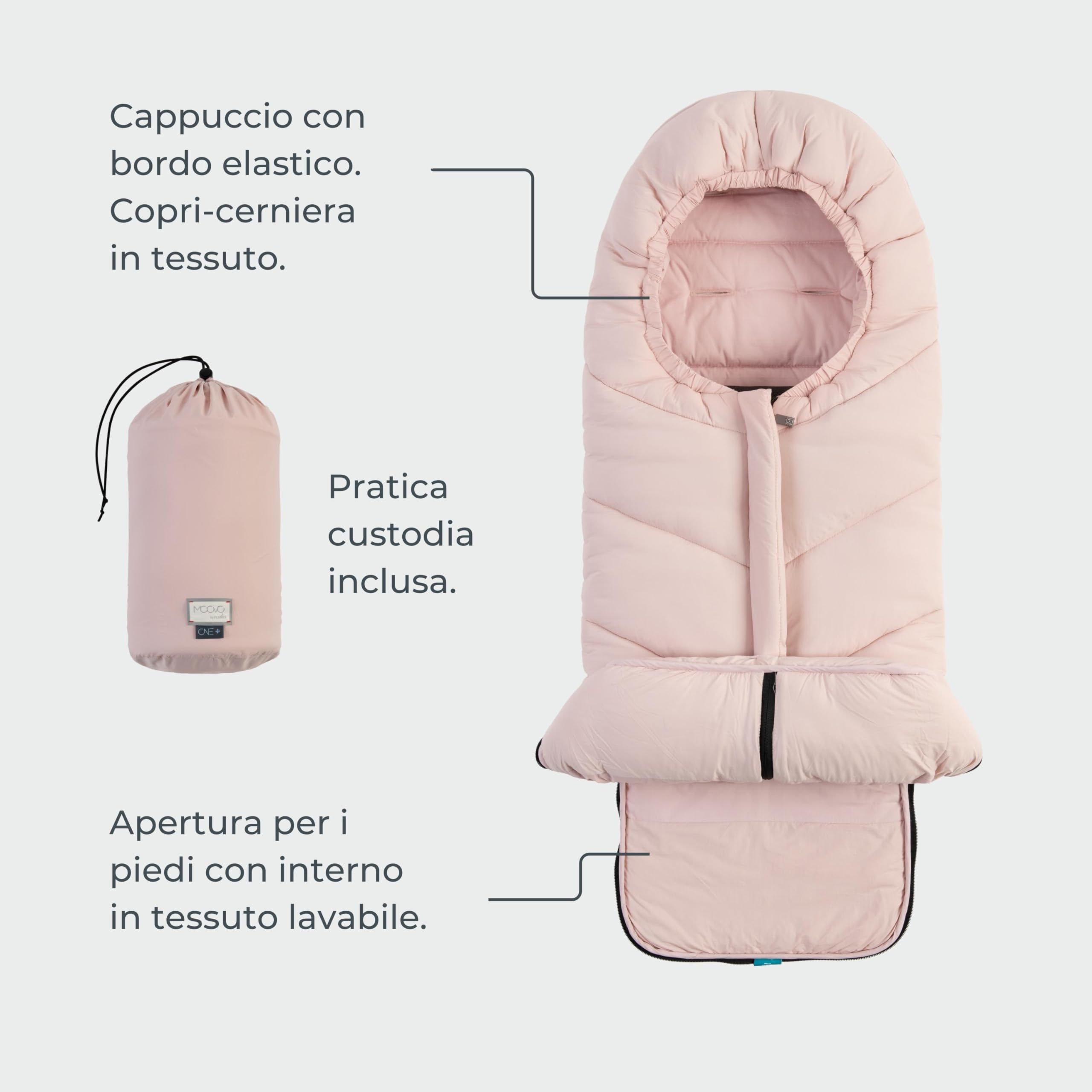 Nuvita 9925 Junior One+ | Saco universal para silla de paseo | Protección de 6 a 36 meses (100 cm)| Protección hasta -18 °C y resistente al viento | Negro