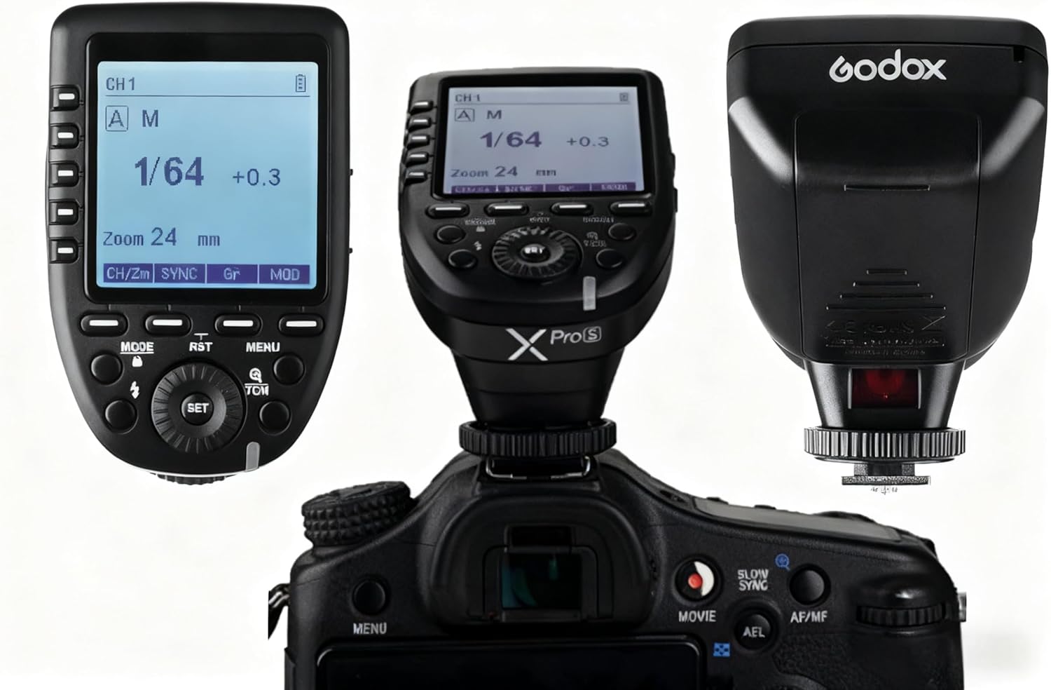Godox XPro-S Compatible for Sony TTL Wireless Flash Transmitter Trigger 1/8000s HSS TTL-Convert-Manual Function Large LCD Screen Slanted Design 11 Customizable Functions 5 Dedicated Group Buttons