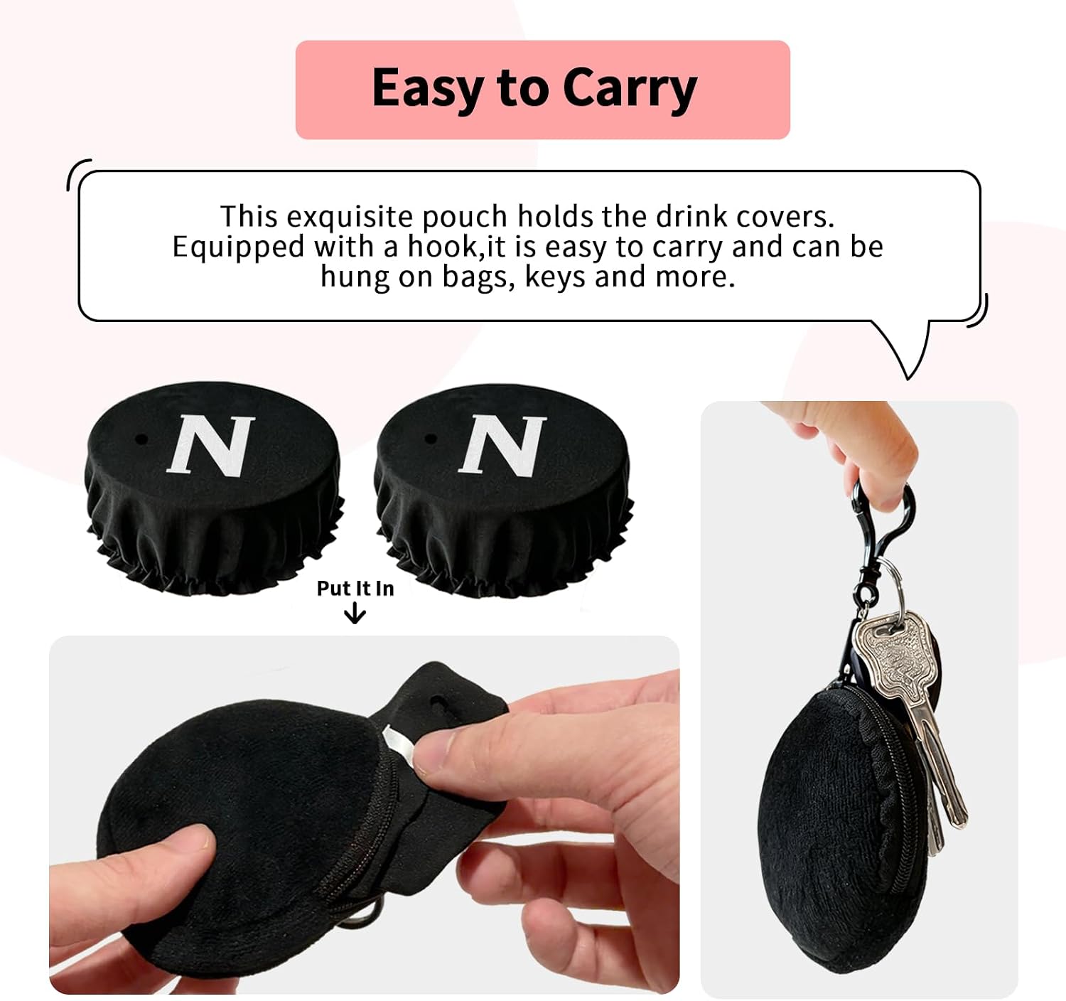Drink Covers, Personalized Drink Covers for Alcohol Protection Reusable(N) image 4
