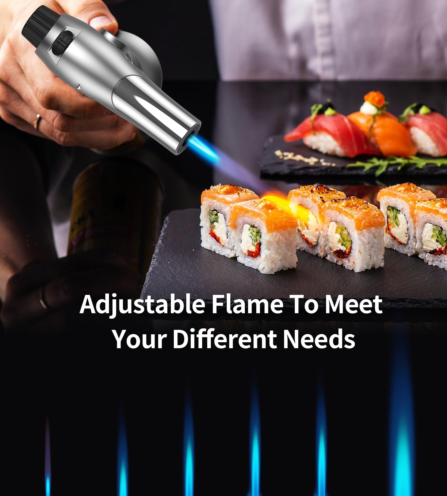 Ankway Soplete de Cocina Recargable Butano Profesional Antorcha para Cocinero Creme Brûlée BBQ