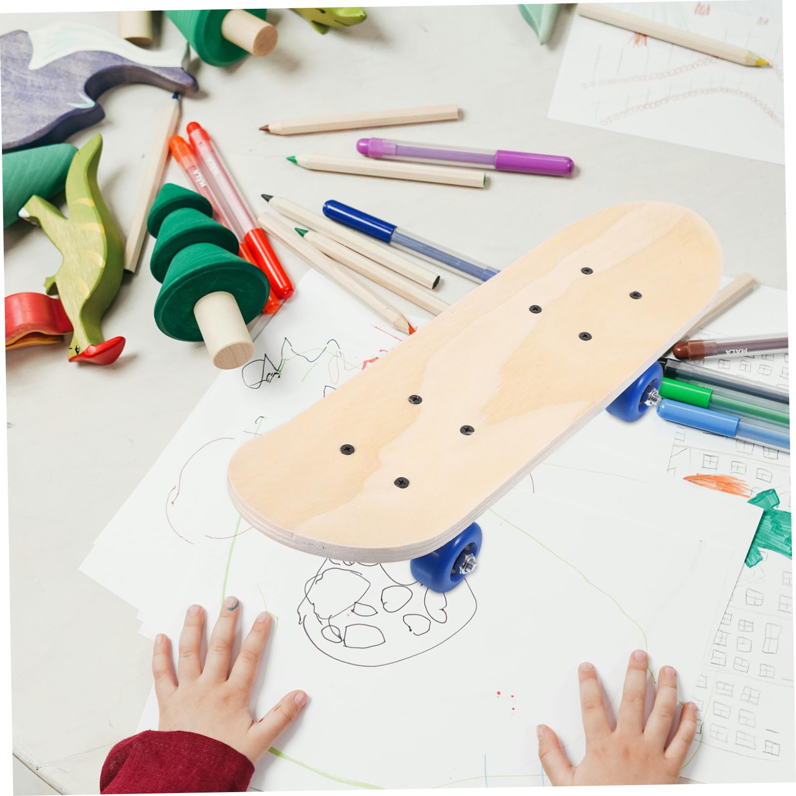 ibasenice Tabla de Skate de Madera de Arce de 7 Capas para Manualidades, Resistente y Segura, Adecuado para Decoración en Casa y Actividades Familiares