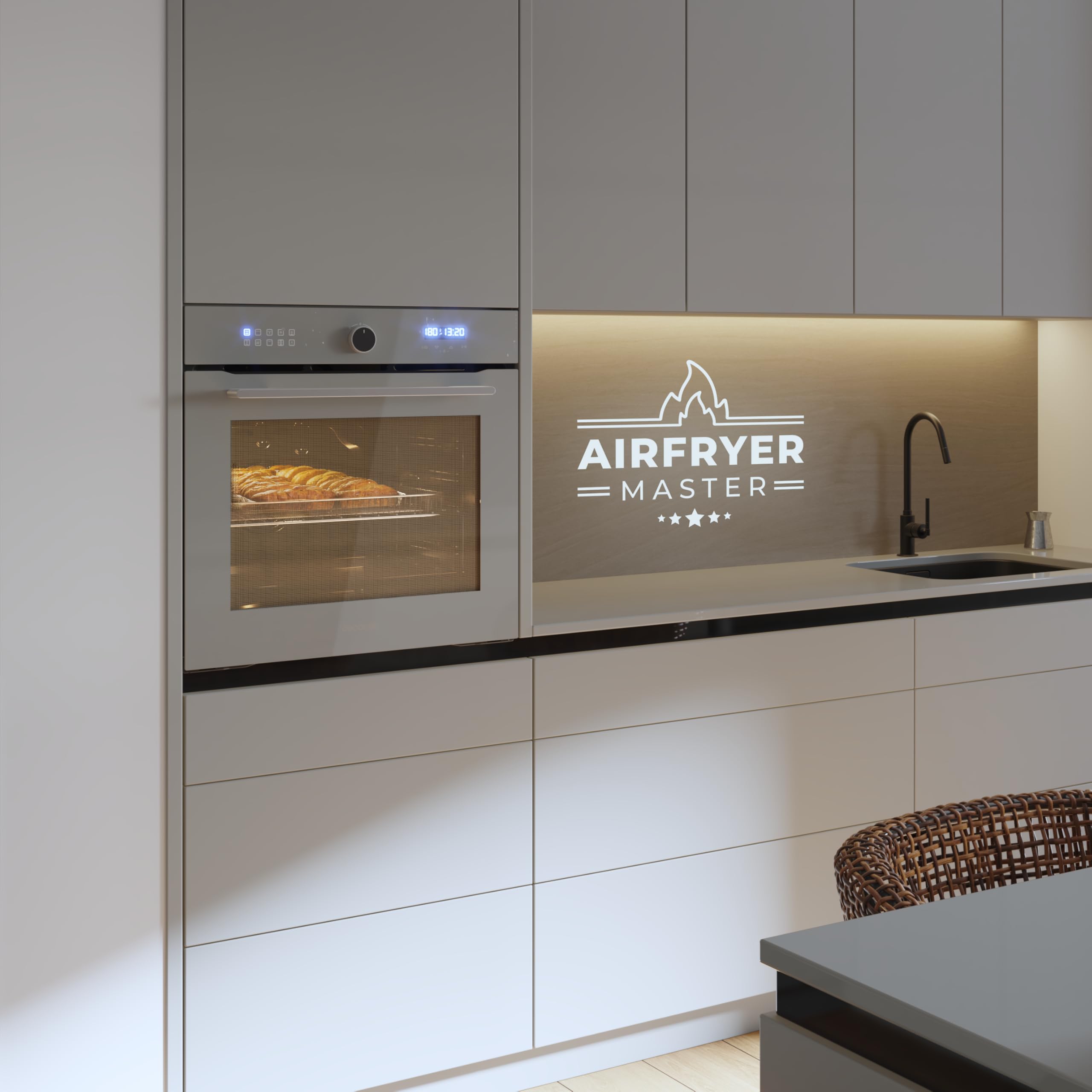 Cecotec Four Encastrable Multifonction 60 cm Bolero Hexa AF316000 Glass Grey A. 3400W, 81L, 11 Fonctions avec Airfryer Master, Pizza Master, Steam Asisst, Steam EasyClean, Cuisson 3D, Décongélation - 4