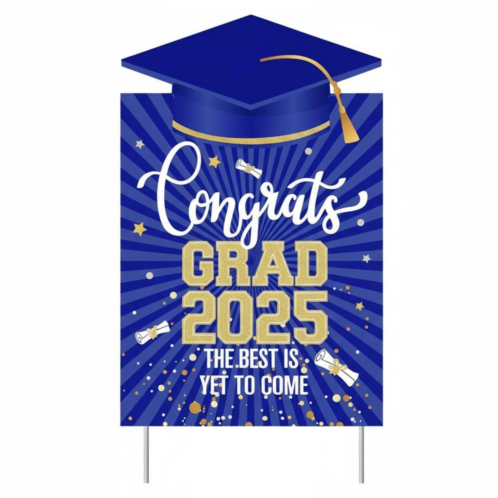 TRENDYNEST® Weather Resistant Class of 2025 Graduation Sign Weatherproof 2025 Graduation Party Sign Waterproof Congrats Grad Yard Stake Long-Lasting for Graduates, Graduation-3 | Home & Garden-picture-12