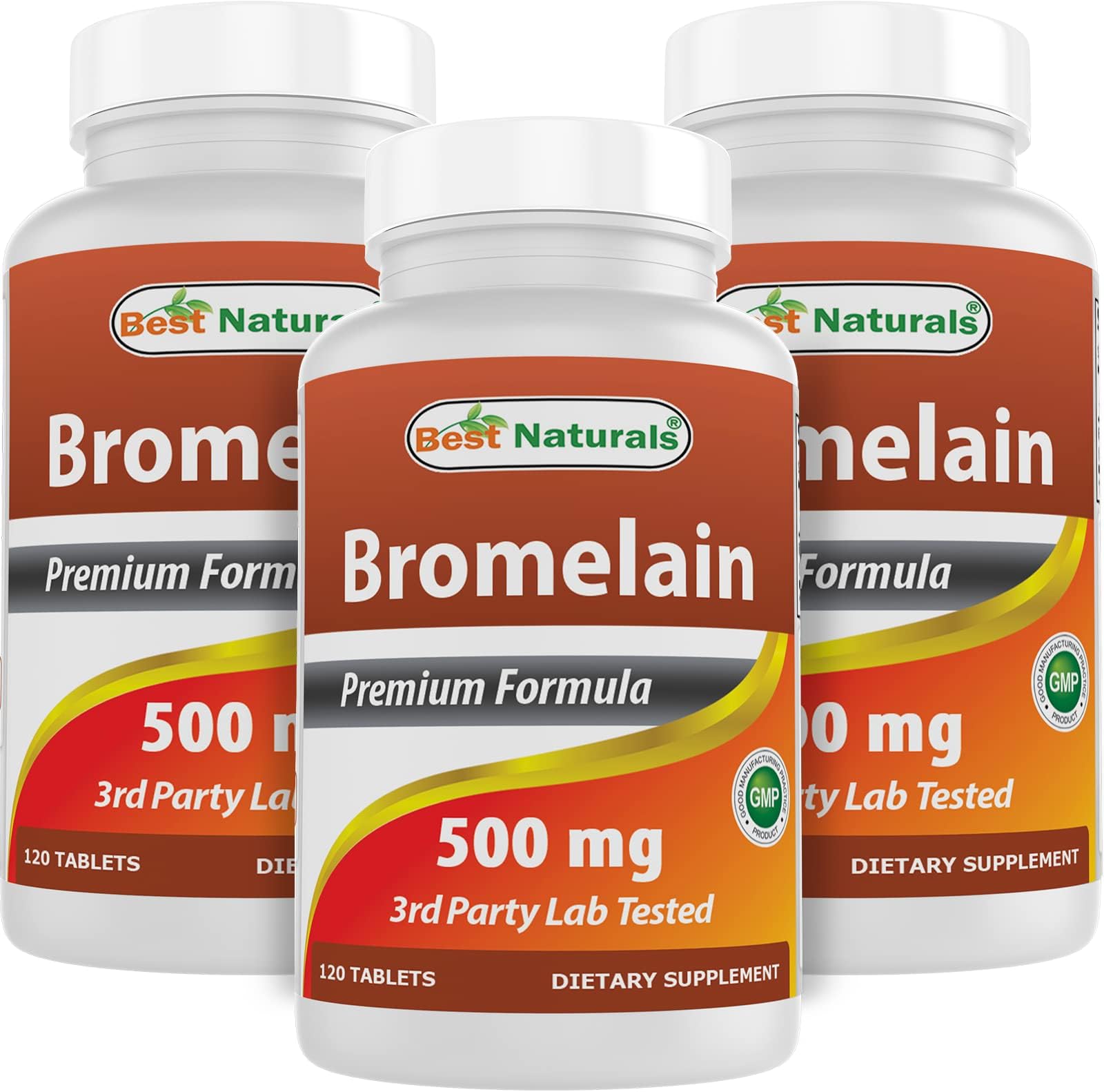 Bromelain 500mg 120 Tablets (120 Count (Pack of 3))