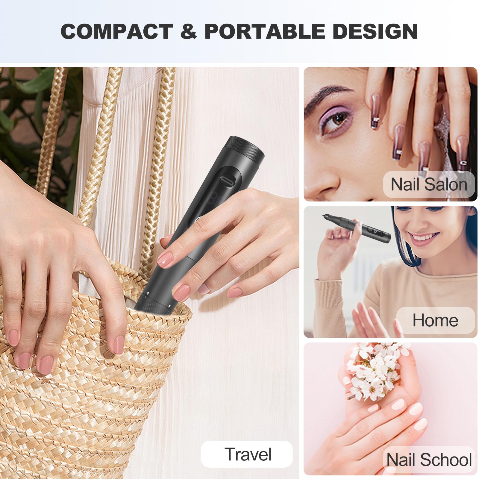 Meremit Cordless Nail Drill 35000 RPM Rechargeable E-File