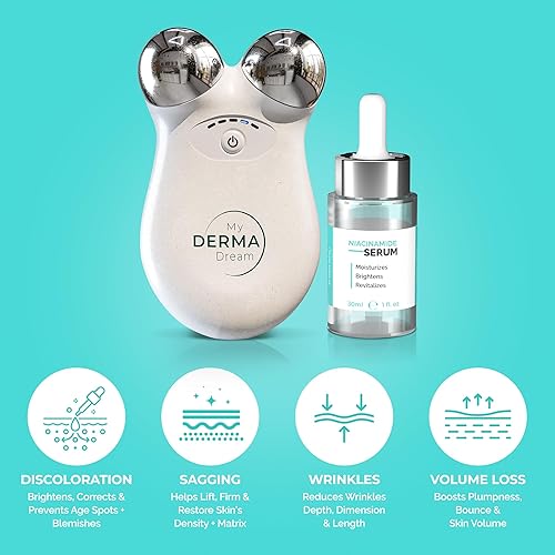 Miniatura 8 de MicroSculpt - Dispositivo facial de microcorriente  Suero facial antienvejecimiento (suministro para 30 días)  Niacinamida 5%  Masajeador facial