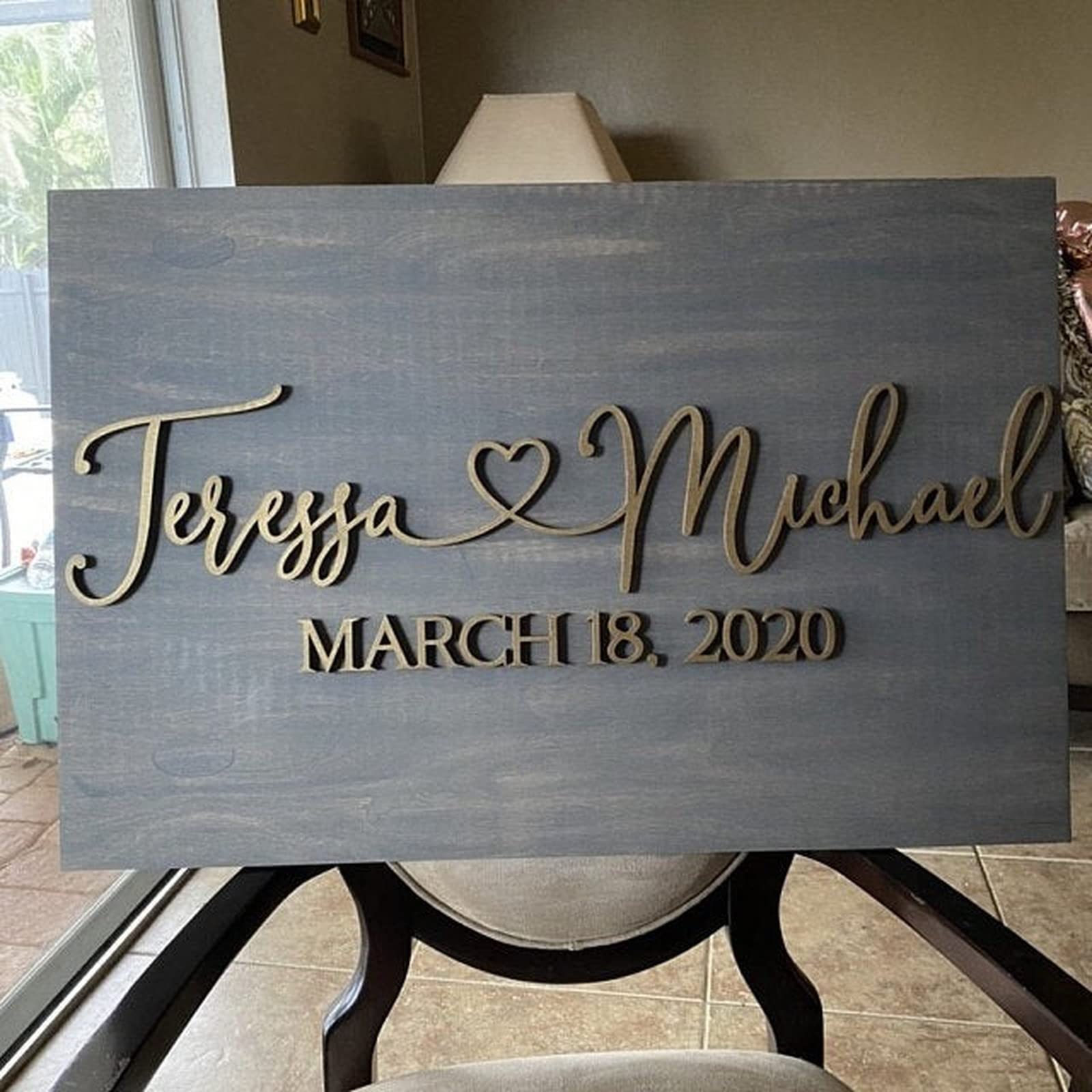 Panneau de bienvenue personnalisé en bois noble mariage 30x40