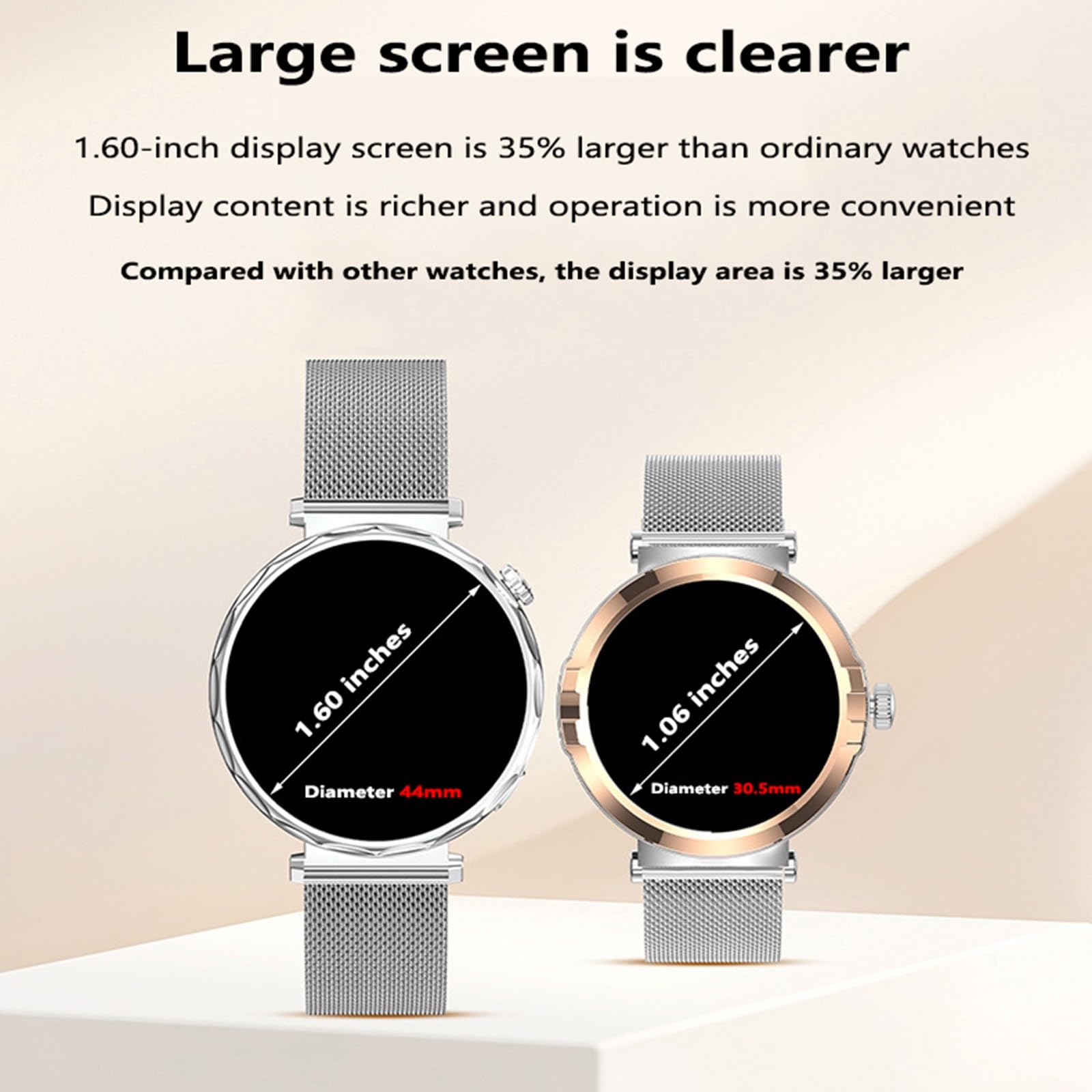 Reloj Inteligente Mujer podómetro, monitoreo de frecuencia cardíaca, medición de presión Arterial, Entretenimiento Social, Llamadas Bluetooth, recordatorios Inteligentes
