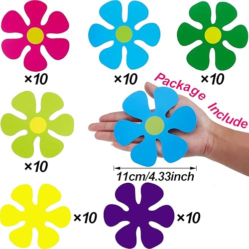 Miniatura 2 de 60 recortes en forma de flor mini retro para decoración de la pared del hogar