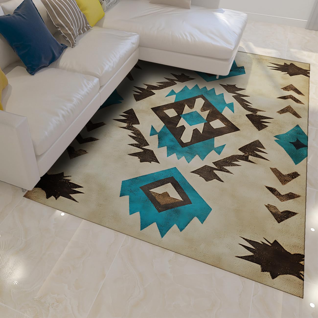 Tapis pour salon lavable 180x270 moquette rétro chambre cuisine