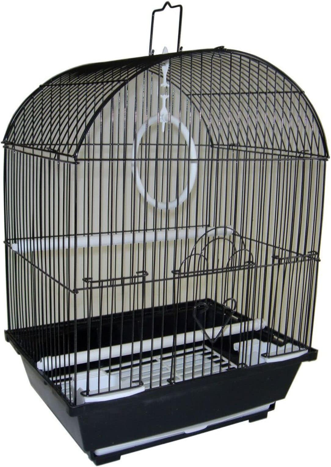 A1104BLK Round Top Style Small Parakeet Cage, 11 x 9 x 16