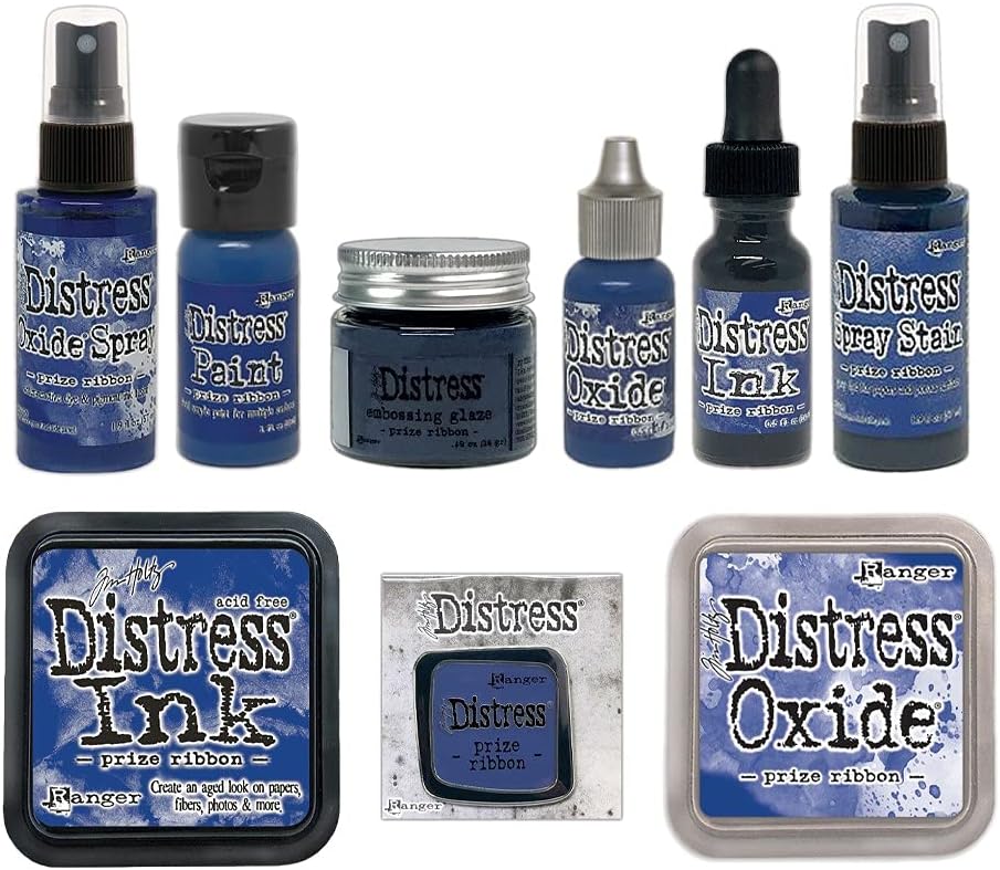 Ranger Ink - Tim Holtz - Distress Ink Kit - Prize Ribbon Bundle with Enamel Pin