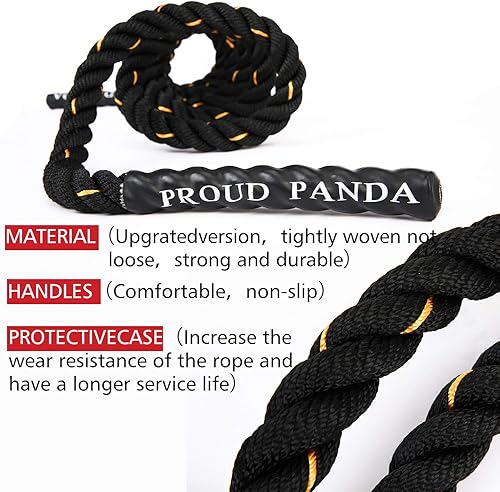 Miniatura 6 de Cuerdas de salto pesadas para fitness 3 libras cuerdas de combate para adultos con peso para hombres y mujeres entrenamiento total en el gimnasio