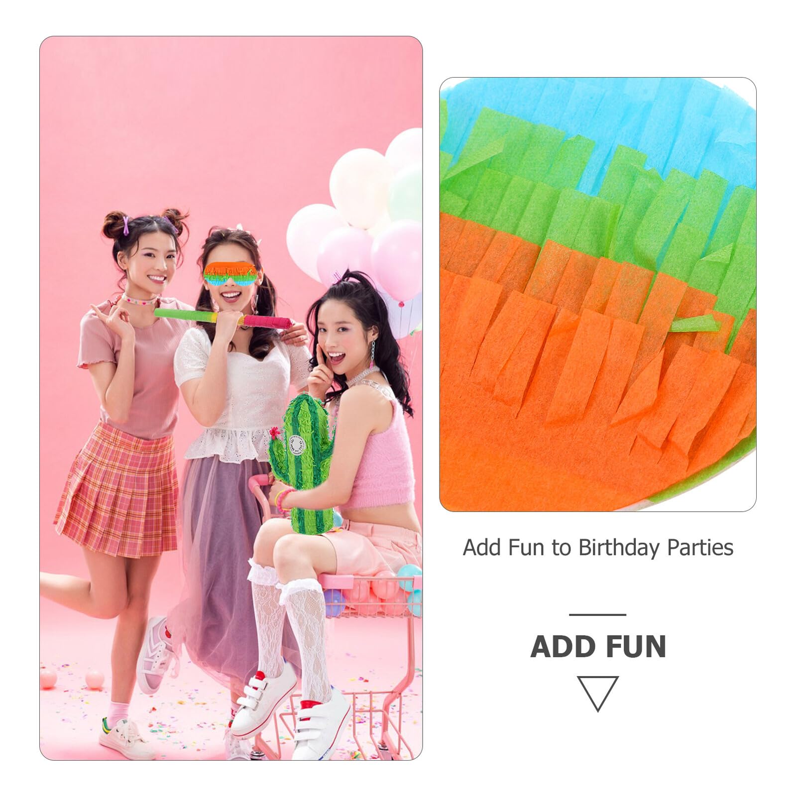 Piñata de Cumpleaños Diseño de Cactus de Papel, Reutilizable y Divertida para Fiestas Infantiles, Incluye Palo para Romper y Relleno de Dulces, Adecuado para Color Aleatorio