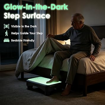 Adjustable Mobility Step Stool for Adults, 3-Level Bed Step Stool