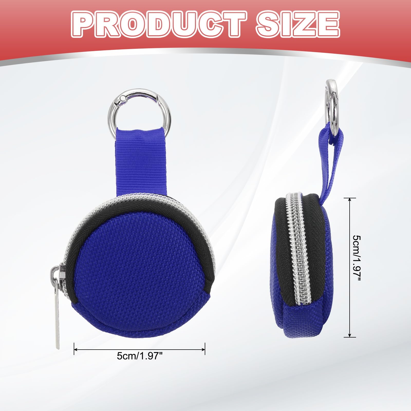 Custodia Portachiavi Per Anelli Da Viaggio: Organizer Anti-smarrimento In Tessuto Oxford Rosa, Diametro 5 Cm. Protegge Anelli E Gioielli In Borsa O Alle Chiavi. - 4